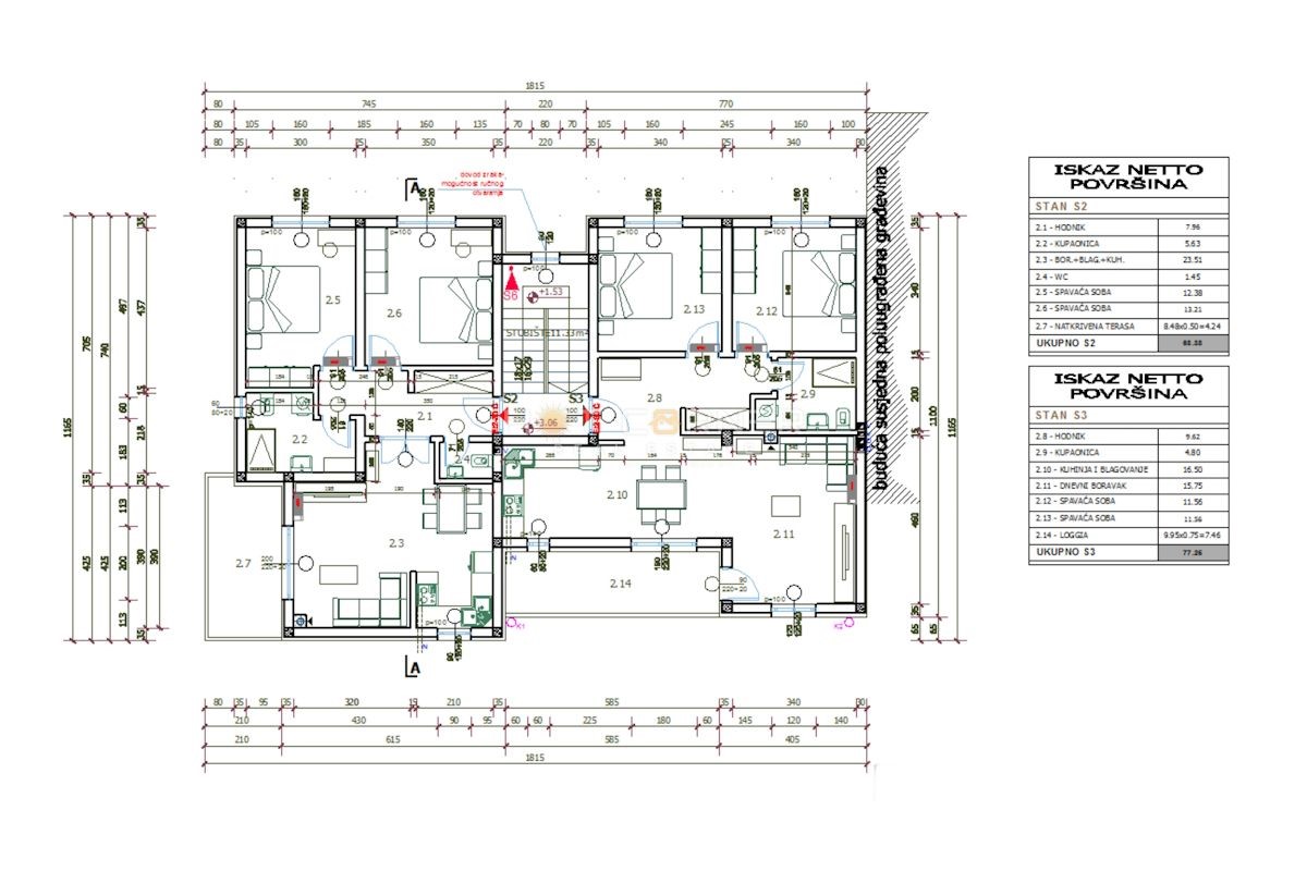 Appartamento Šijana, Pula, 53,53m2