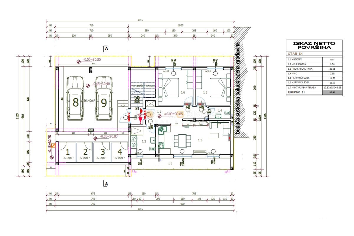 Appartamento Šijana, Pula, 53,53m2