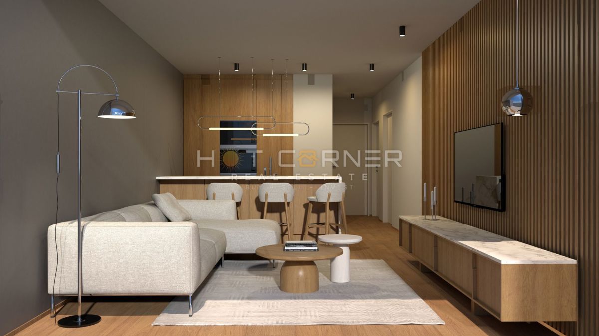 Šijana - moderna nuova costruzione, 1 ° piano, 2 camere da letto, garage