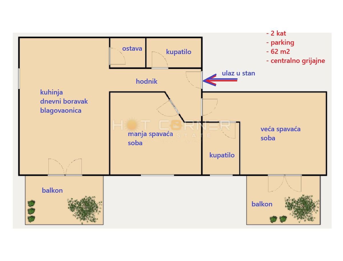 Appartamento Valdebek, Pula, 62m2