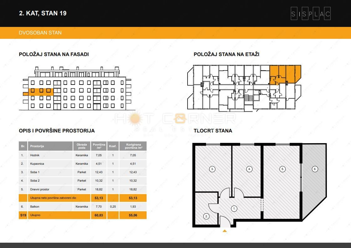 Appartamento Sv. Polikarp / Sisplac, Pula, 55m2