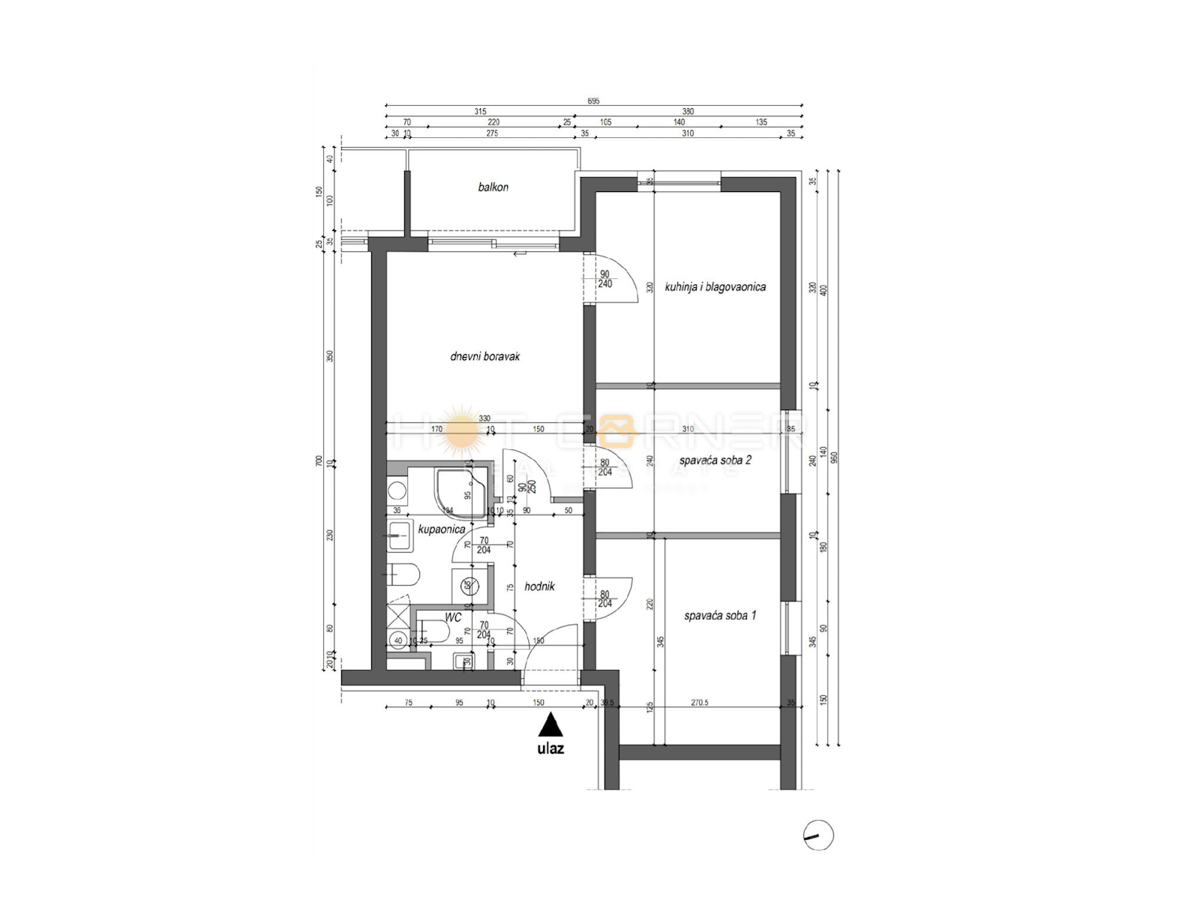 Appartamento Monvidal, Pula, 53m2