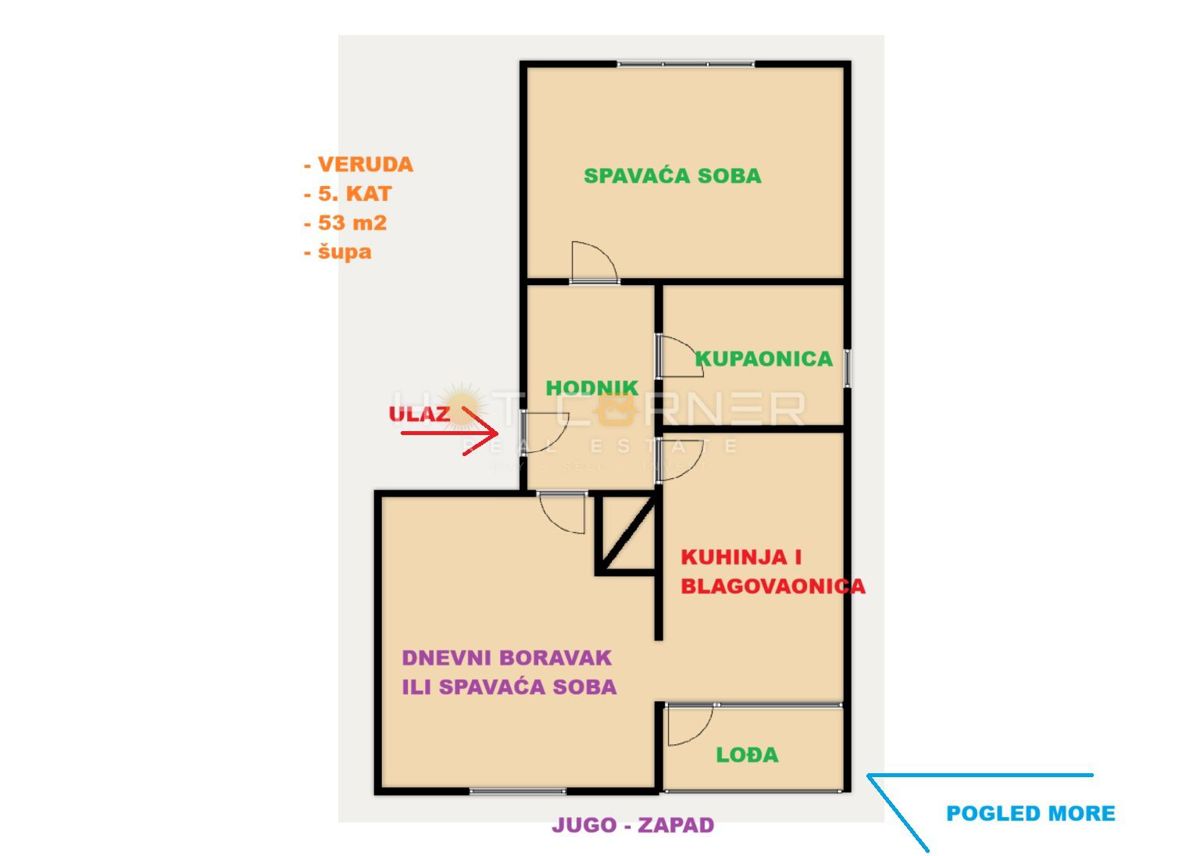 Appartamento Veruda, Pula, 53m2