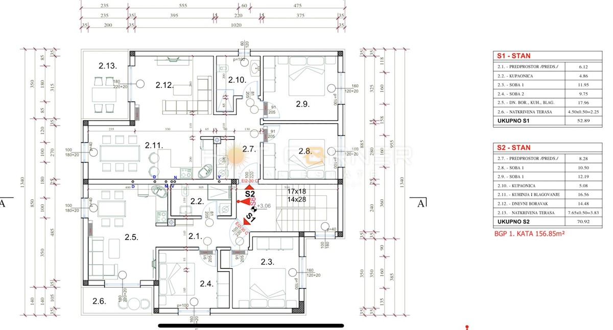 Appartamento Valdebek, Pula, 70,92m2