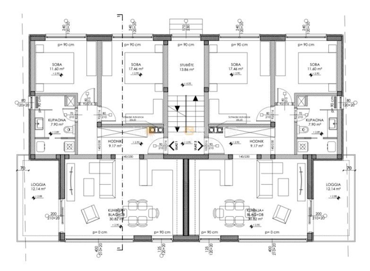 Appartamento Štinjan, Pula, 125m2