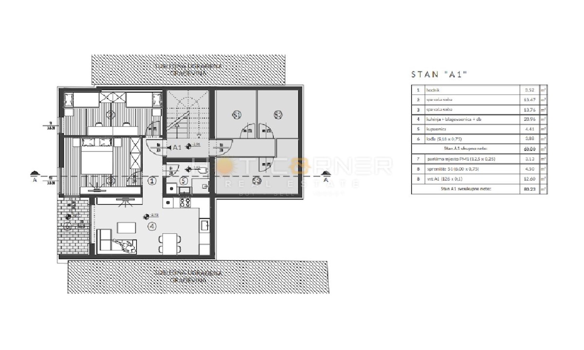 Appartamento Banjole, Medulin, 80m2