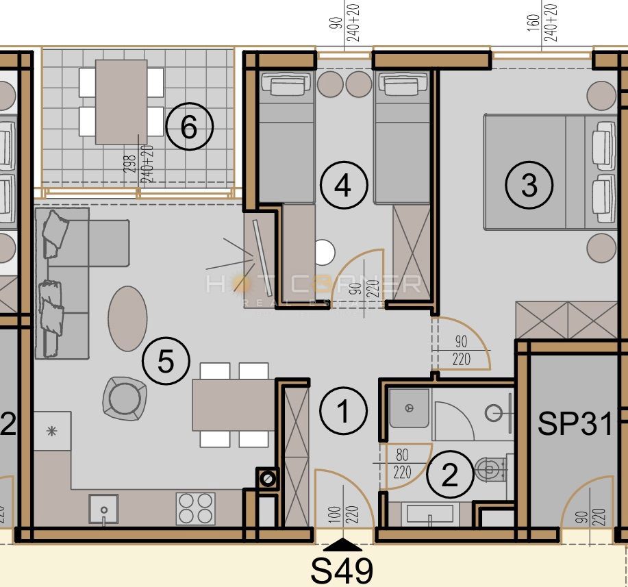 Pola, edificio di lusso, ascensore, 4° piano, splendida vista, 2 camere da letto, esposizione ovest