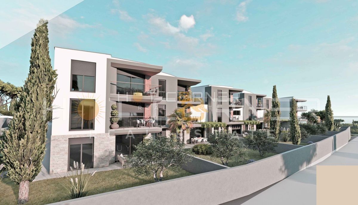 Medulin, 650 m dalla spiaggia, nuovo, appartamento al piano terra, 2 camere da letto con 175 m² di giardino