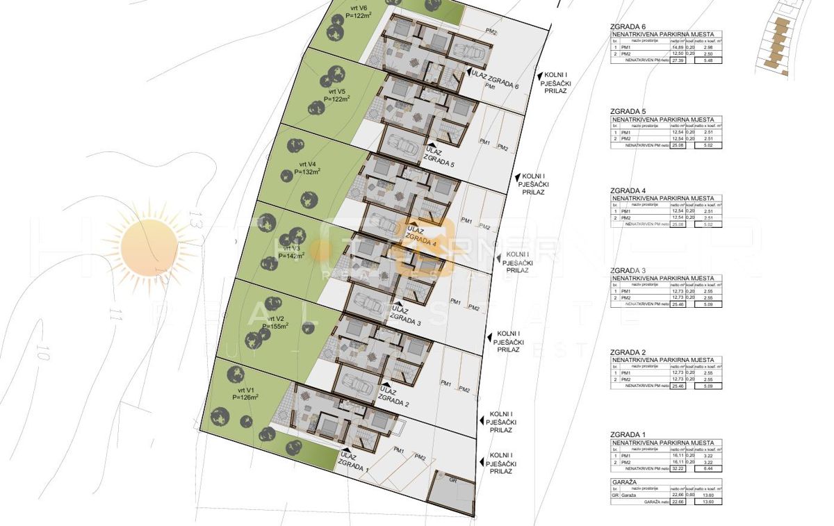 Medulin, 650 m dalla spiaggia, nuovo, appartamento al piano terra, 2 camere da letto con 175 m² di giardino