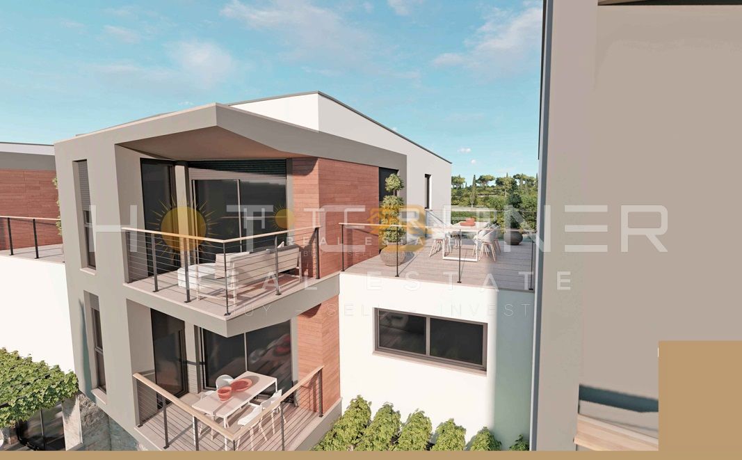 Medulin, 650 m dalla spiaggia, nuovo, appartamento al piano terra, 2 camere da letto con 175 m² di giardino