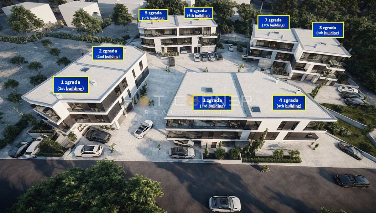 Pola, Veli Vrh, splendida posizione a 300 m dal mare, moderno appartamento al piano terra 2CC + giardino di 75 m²