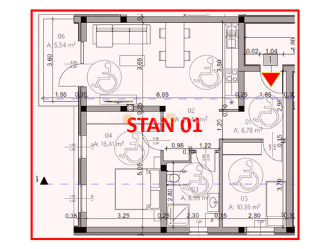 Monvidal, ottima posizione, appartamento al piano terra, 2 camere da letto, giardino di 50 m²