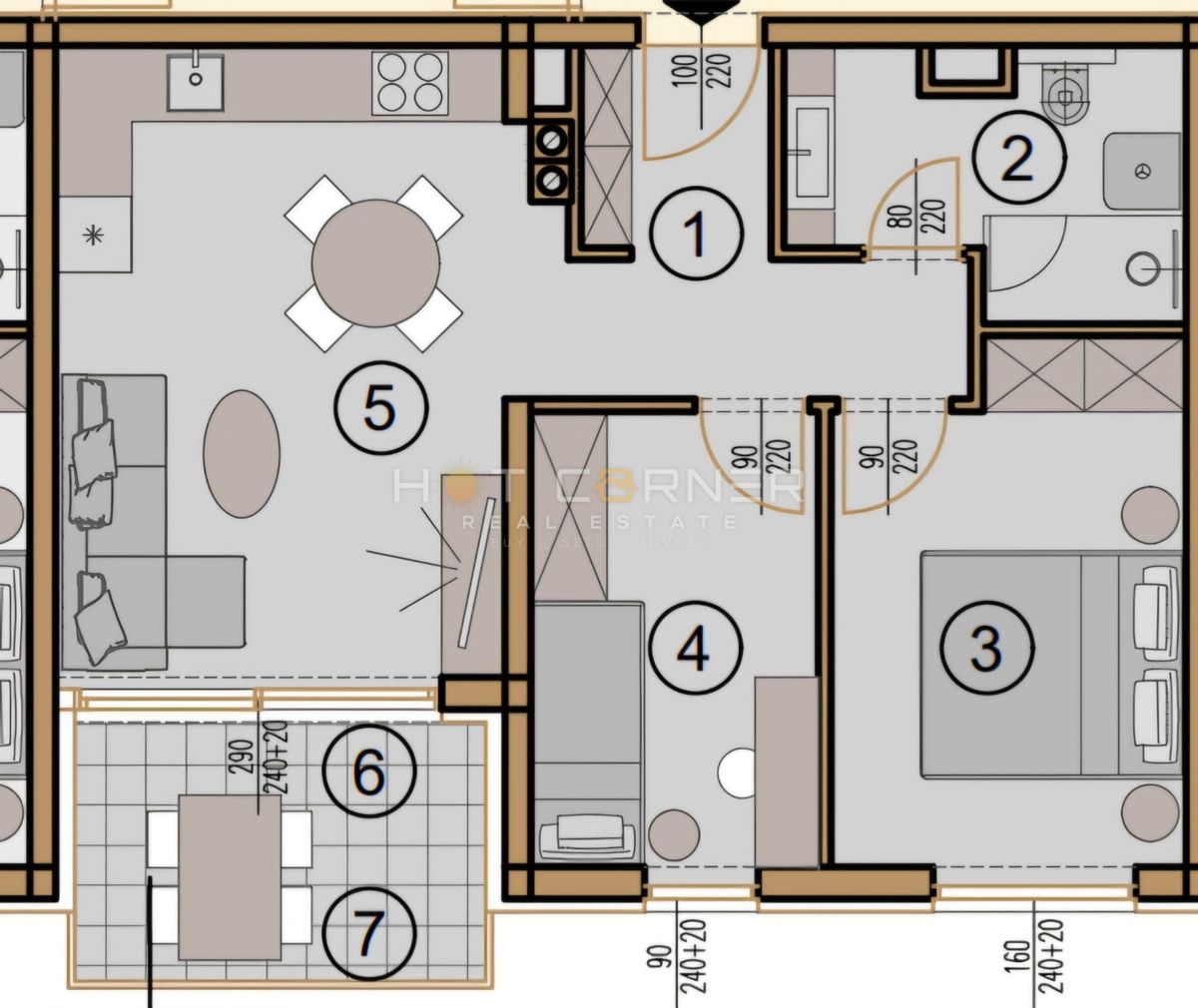 Appartamento Panoramico 2 Camere, Terrazza 6° Piano – Monvidal, Pola