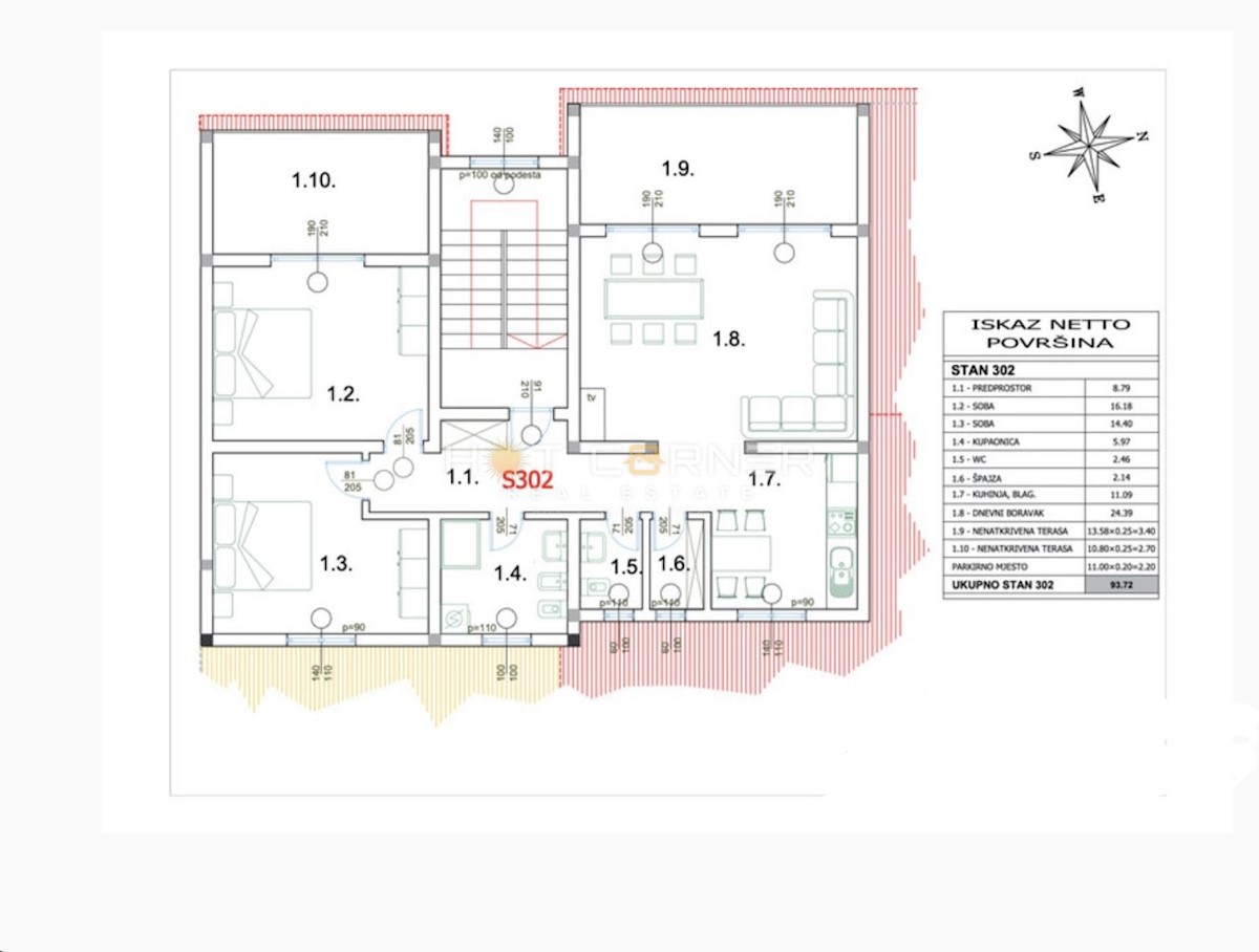 Appartamento Peroj, Vodnjan, 93,72m2