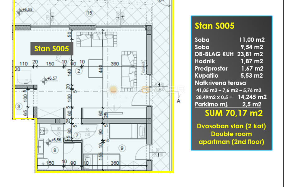 Appartamento Medulin, 70,17m2