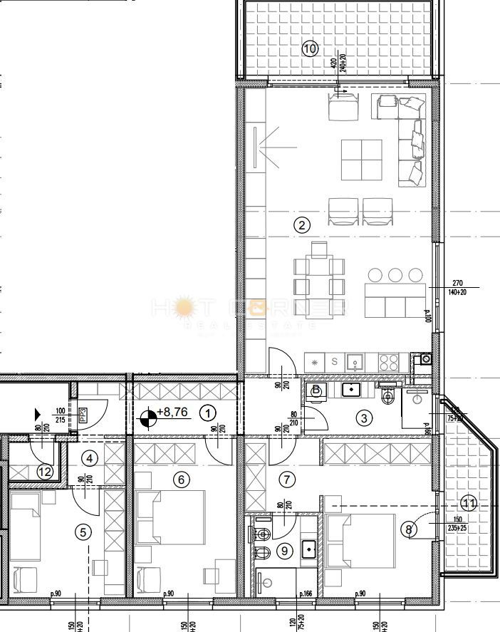 Appartamento Sv. Polikarp / Sisplac, Pula, 121m2