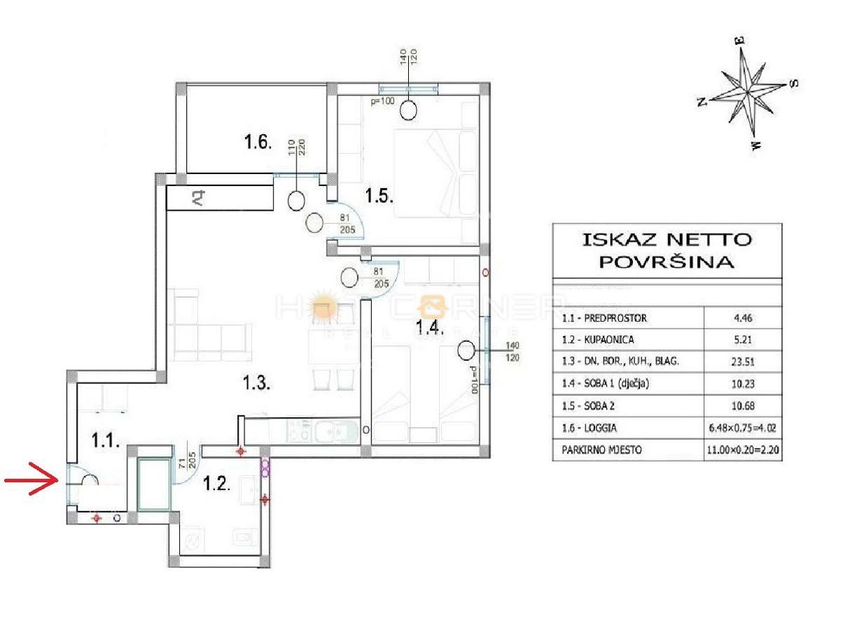 Appartamento Peroj, Vodnjan, 60m2