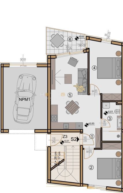 Medulin, 650 m dalla spiaggia, 1° piano, 2 camere da letto, vista mare