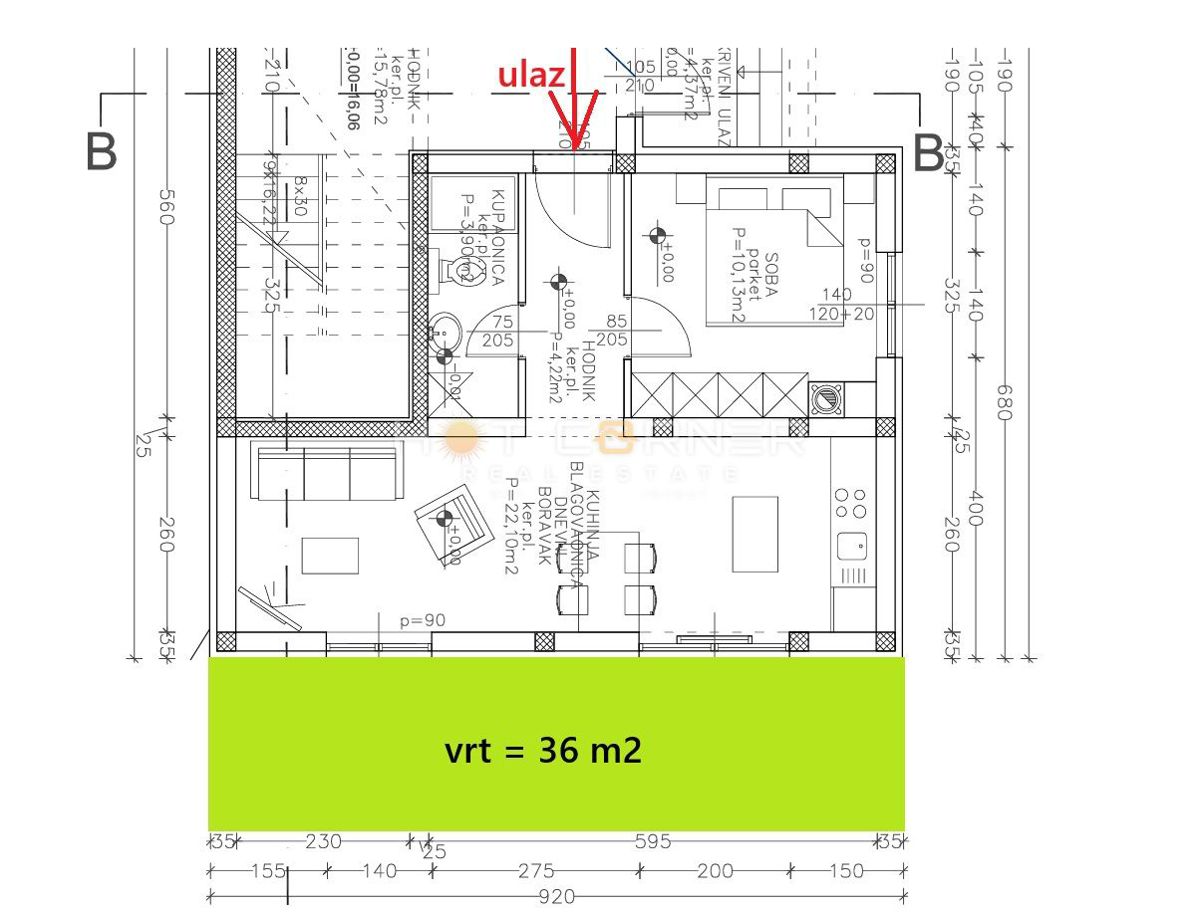 Appartamento Valdebek, Pula, 47m2
