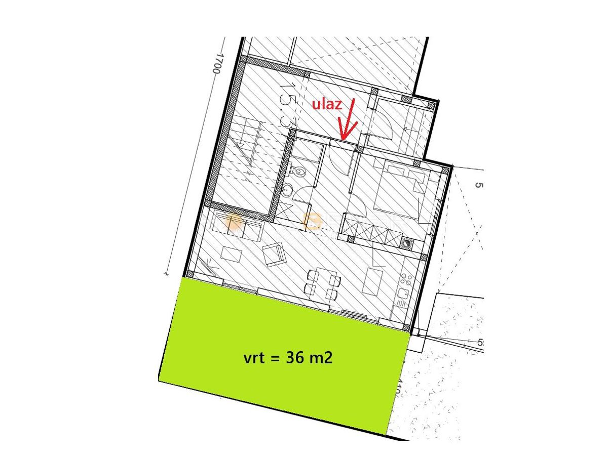 Appartamento Valdebek, Pula, 47m2