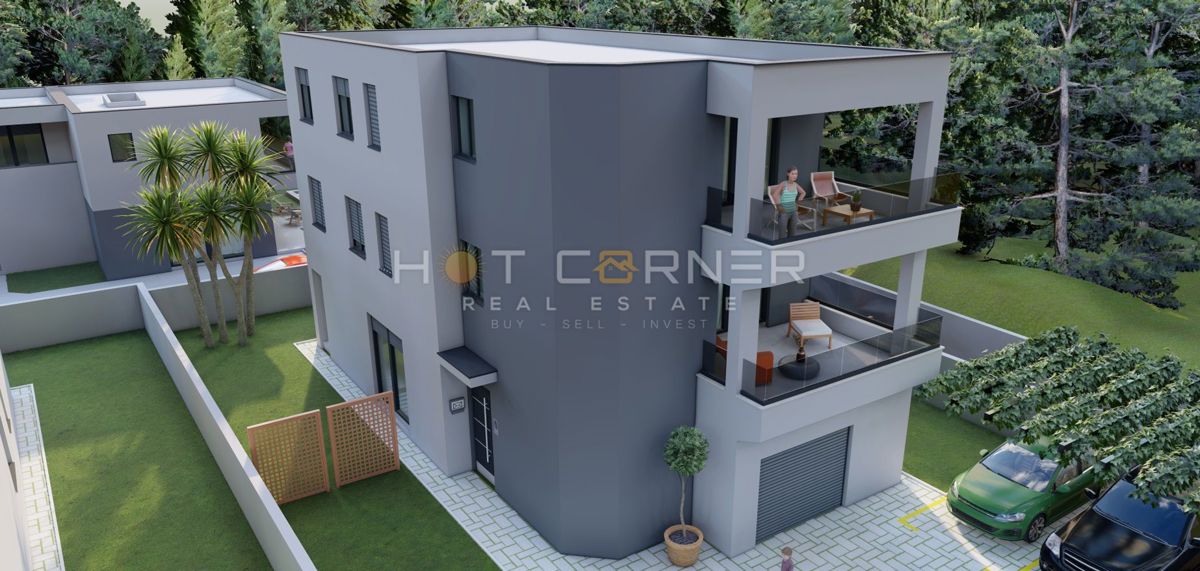 Medulin, posizione top, 400 m dalla spiaggia, 3 camere da letto e ampia terrazza