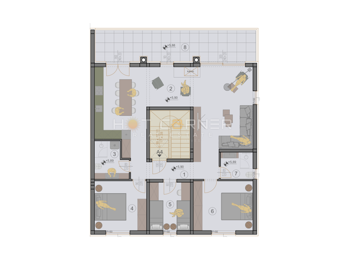 Appartamento Valdebek, Pula, 57m2