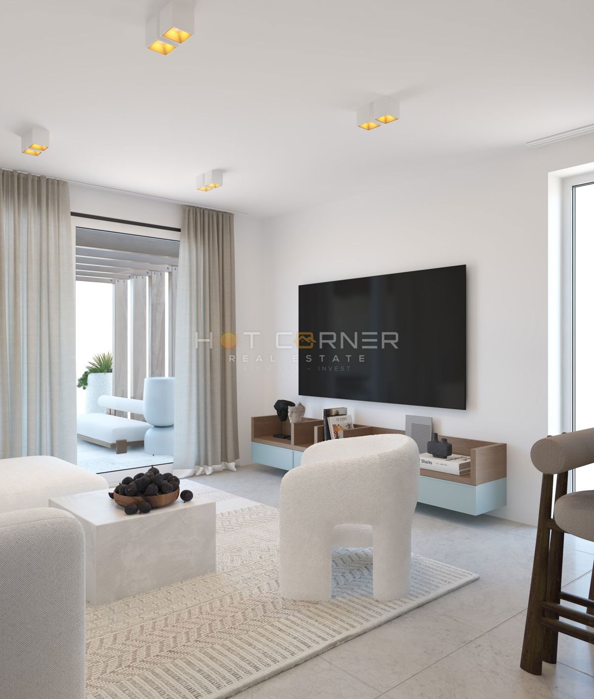 Elegante appartamento su tre livelli con giardino e vista mare