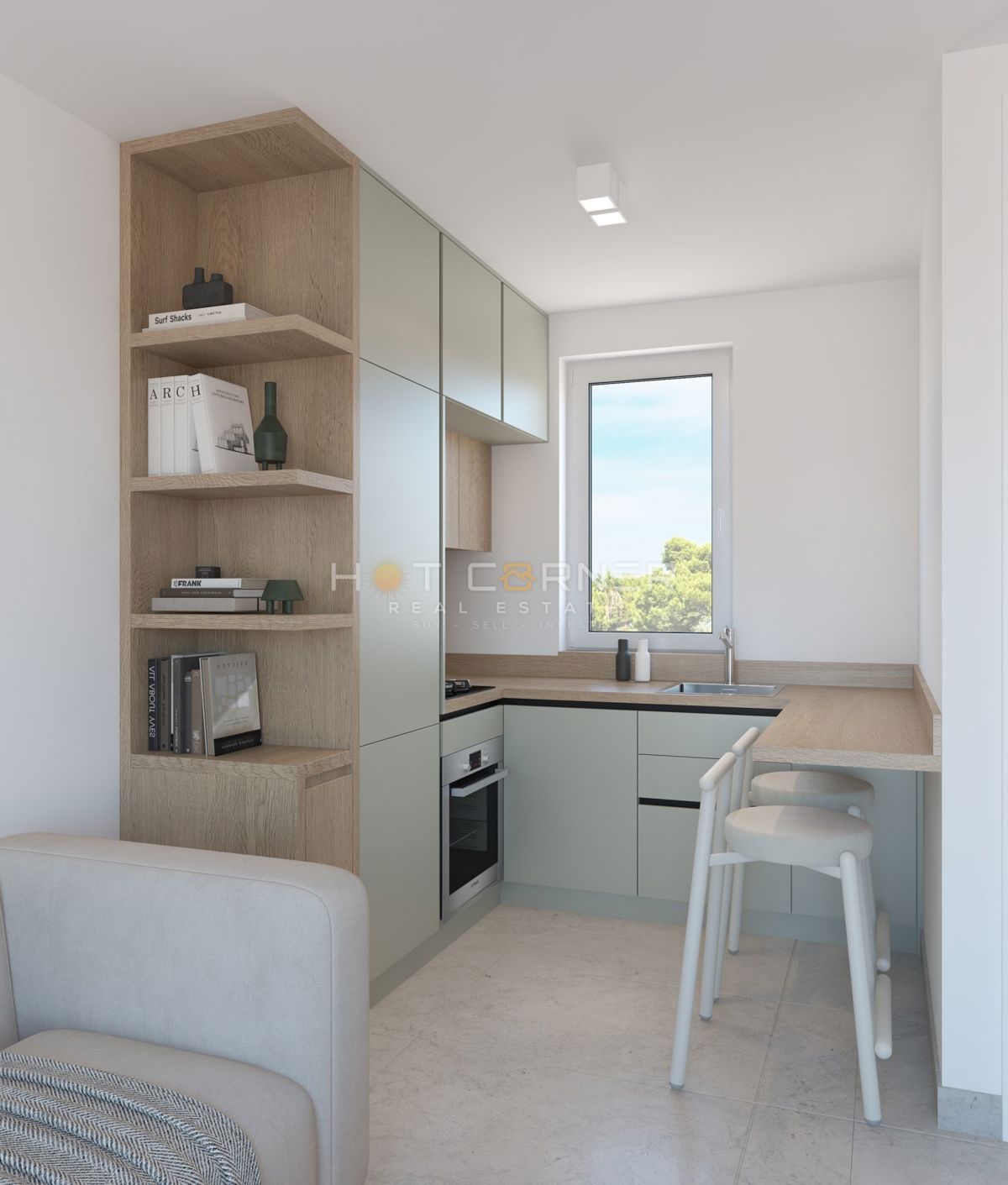 Elegante appartamento su tre livelli con giardino e vista mare