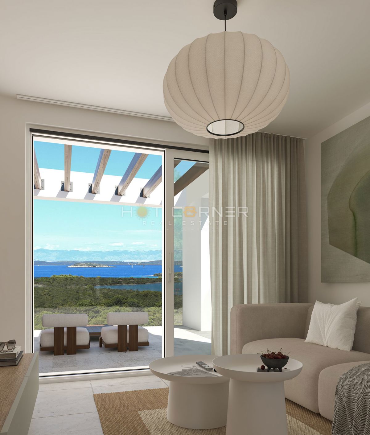 Elegante appartamento su tre livelli con giardino e vista mare