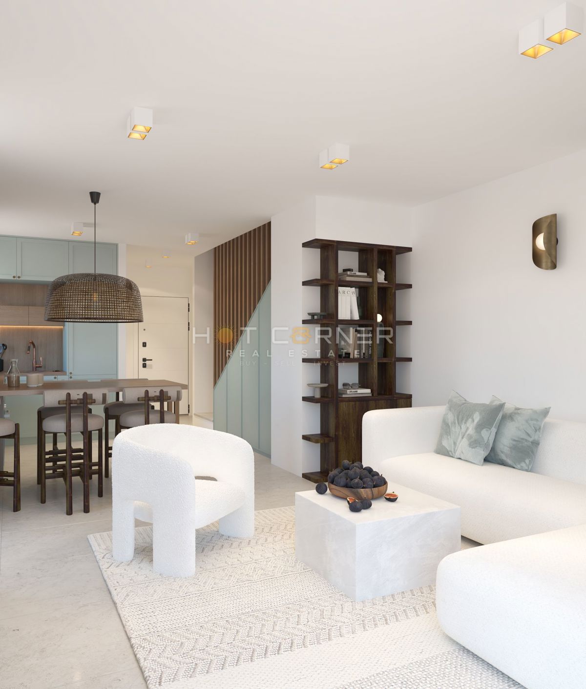 Elegante appartamento su tre livelli con giardino e vista mare