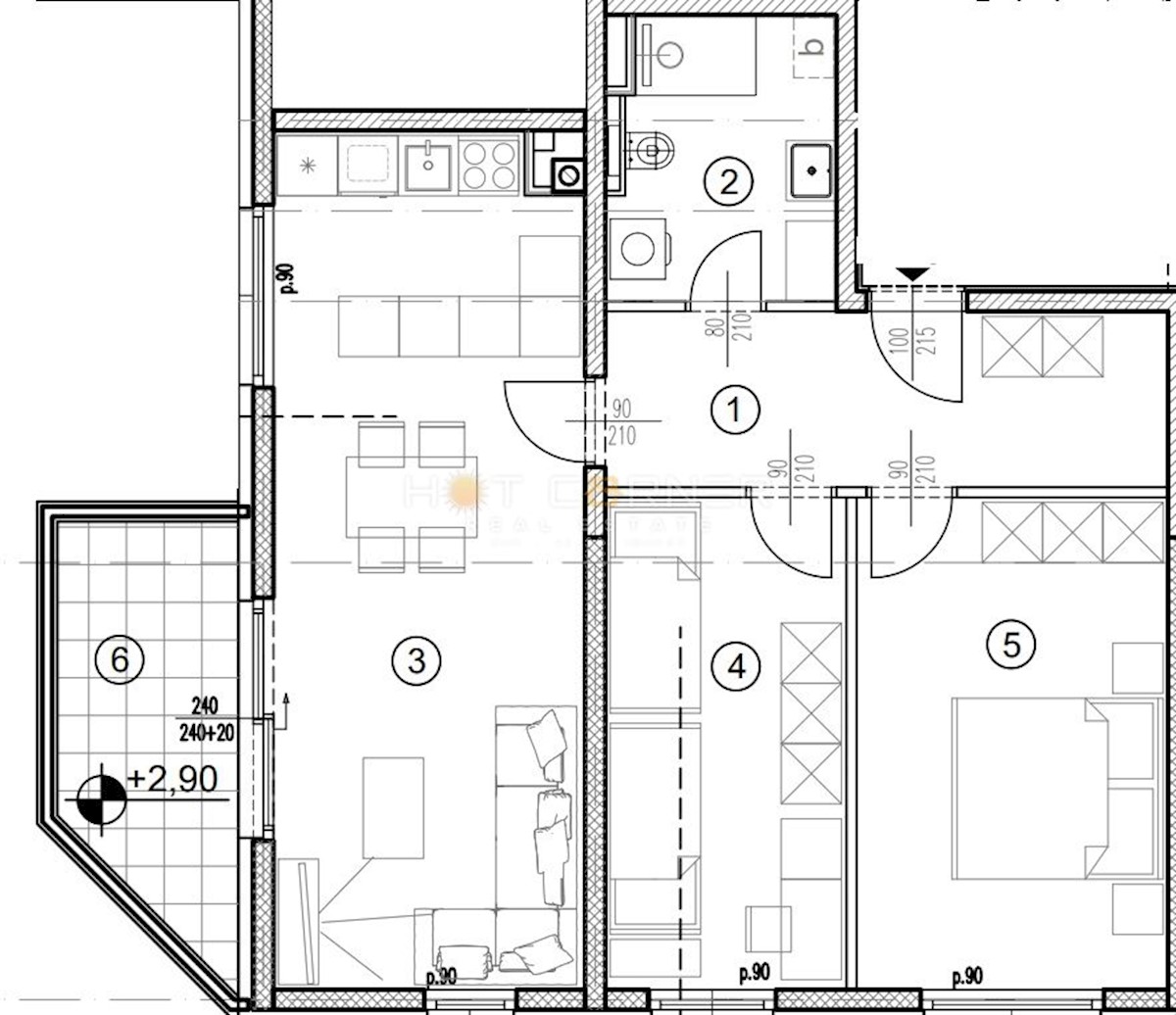 Appartamento Sv. Polikarp / Sisplac, Pula, 71m2