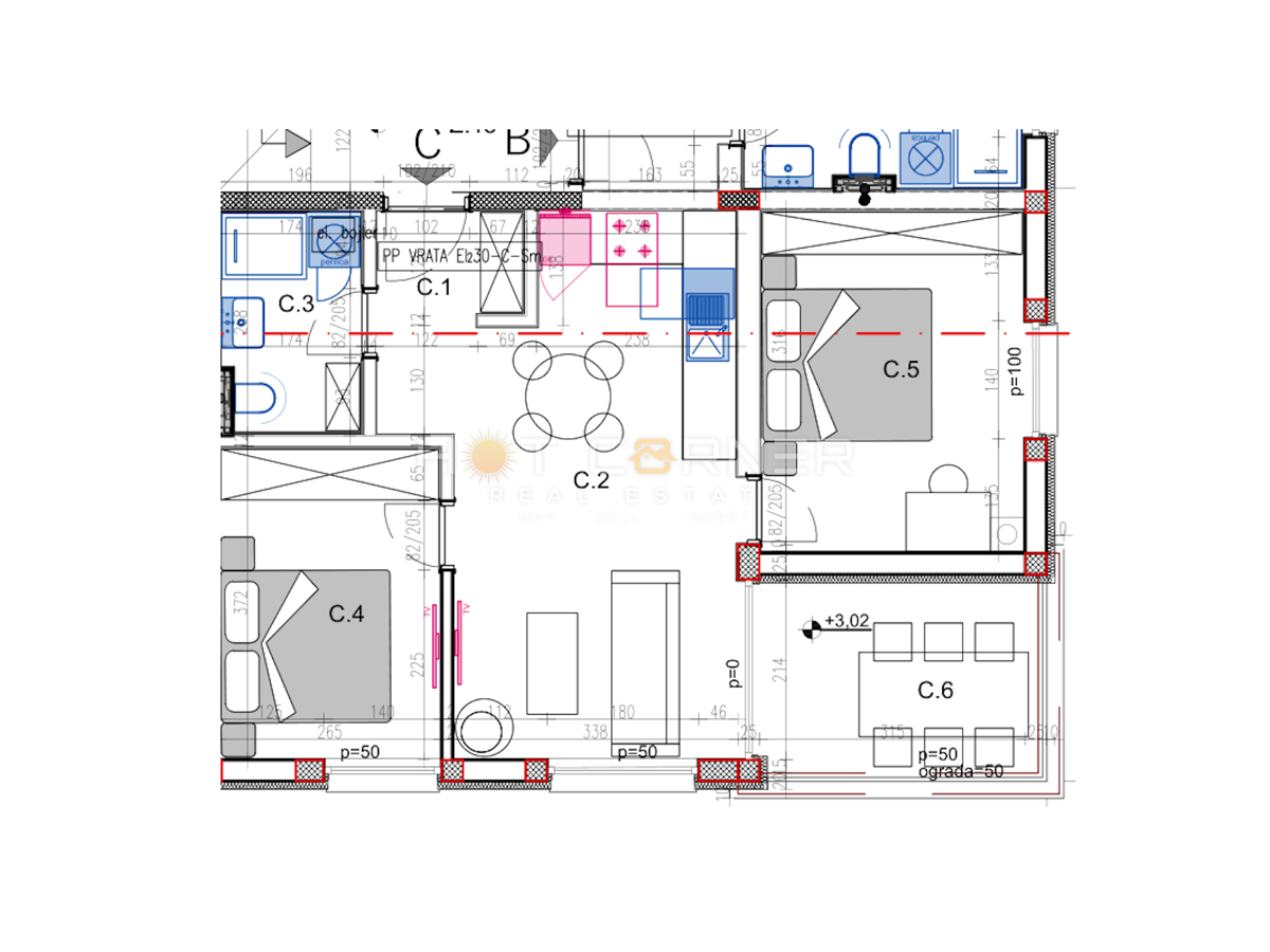 Appartamento Valdebek, Pula, 57m2