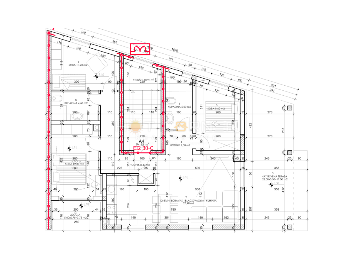 Appartamento Valdebek, Pula, 57m2