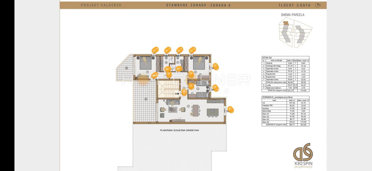 Appartamento Valdebek, Pula, 120,27m2