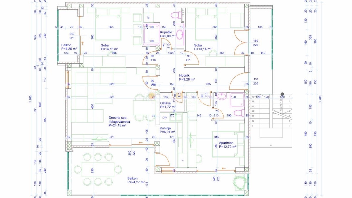 Appartamento Medulin, 120m2