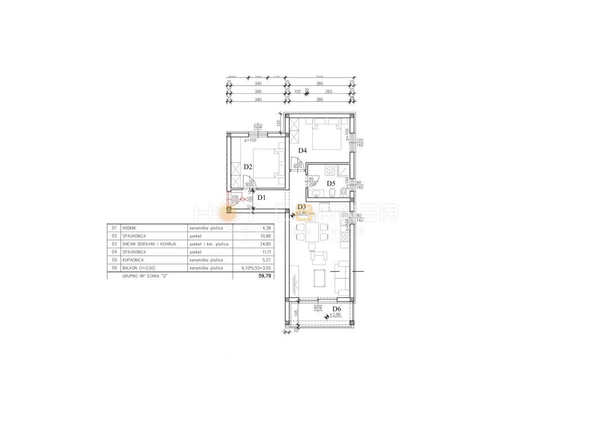 Appartamento Barbariga, Vodnjan, 66,65m2
