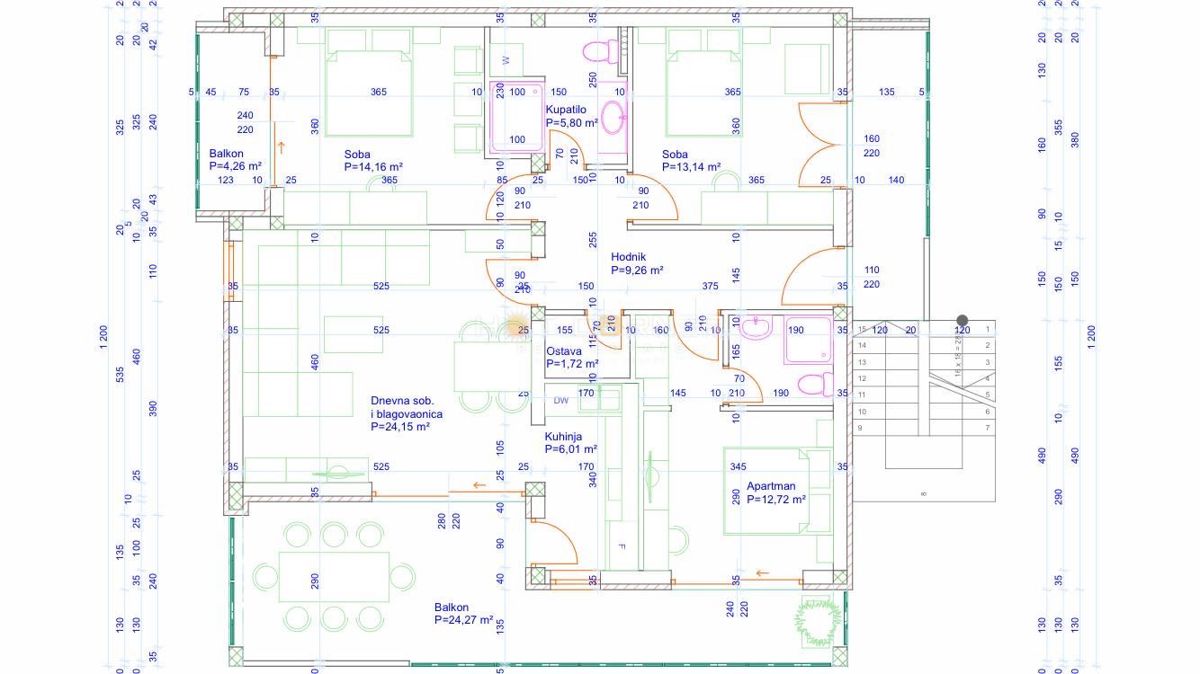 Appartamento Medulin, 120m2