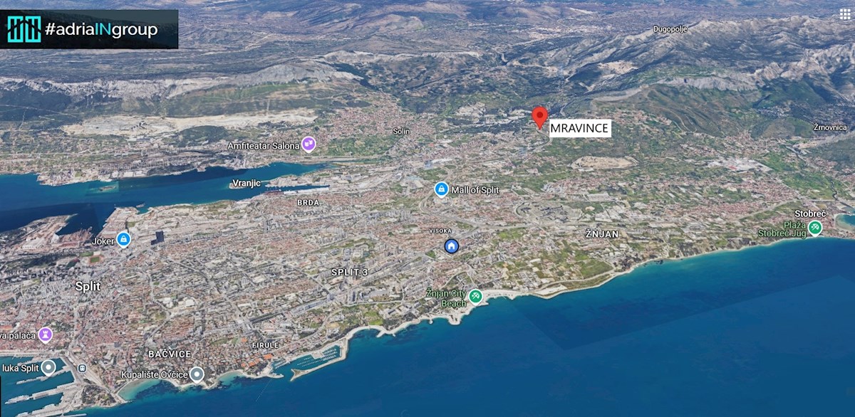 Terreno edificabile, Mravince (Solin - Spalato), VISTA PANORAMICA // 804m2 - video // leggi descrizione