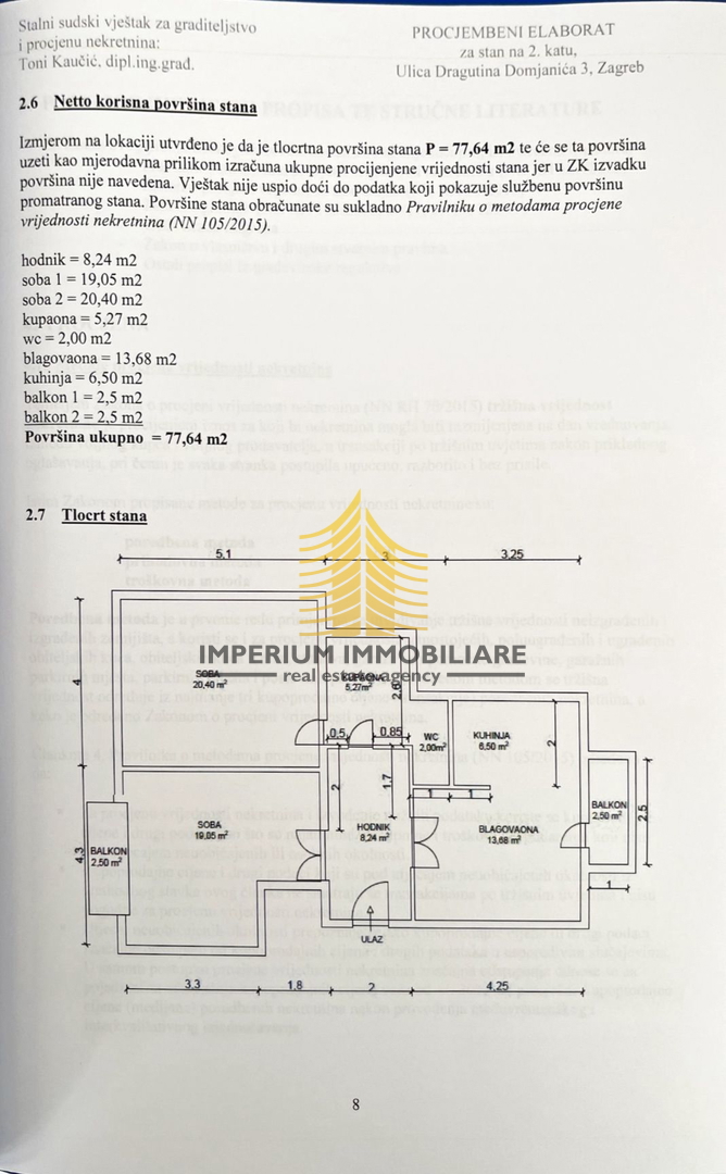 Appartamento, Vendita, Donji Grad, 78m2, 2 locali