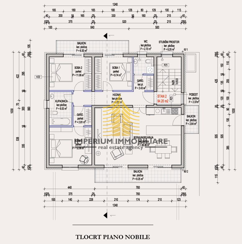 Appartamento, Vendita, Zagabria, Maksimir, 123m2, 3,5 vani (3S+DB)