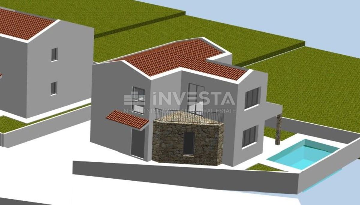 Dintorni di Dignano, terreno edificabile di 305 m² con permesso di costruzione per una casa di 170 m²