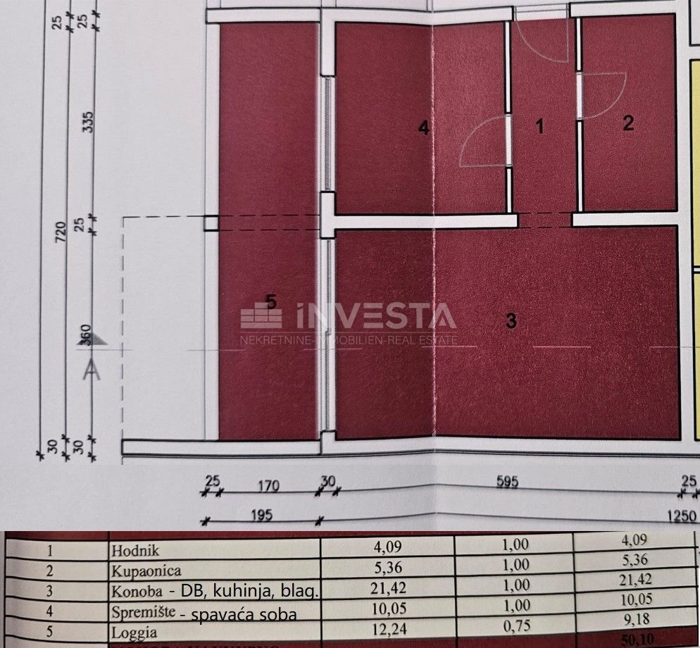 Medulin – appartamento arredato di 50 m² al piano terra con spaziosa loggia