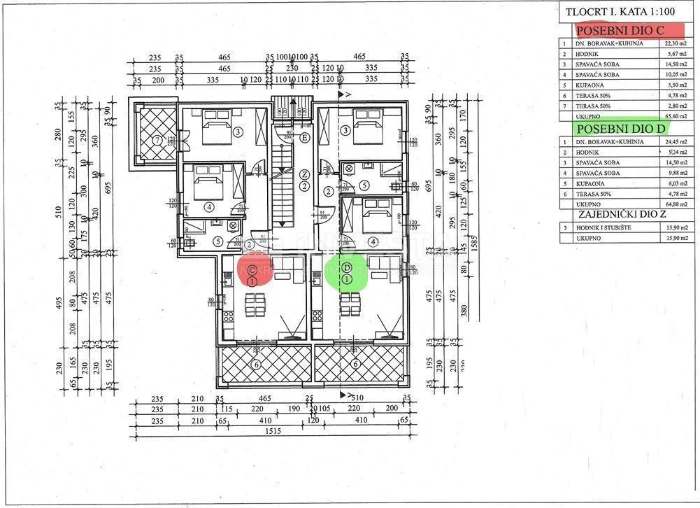 Dintorni di Parenzo - appartamento D 65 m2 1° piano, nuova costruzione