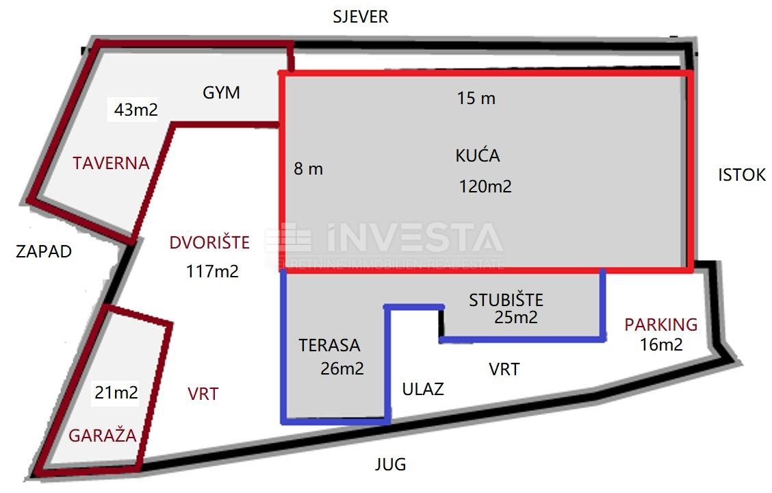 Centro di Ližnjan, casa con tre appartamenti, una taverna e un garage - VANTAGGIOSO!