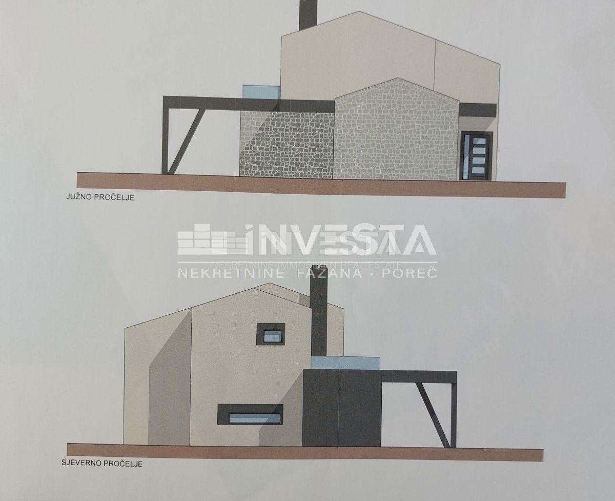 Dintorni di Baderna, terreno edificabile 598 m2 con progetto