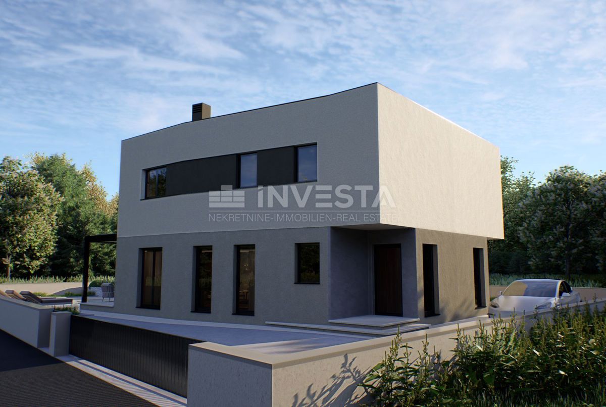 Ližnjan, Moderna villa bifamiliare con piscine