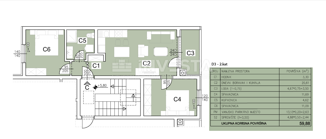 Šijana – appartamenti moderni in costruzione, 2 camere da letto e parcheggio
