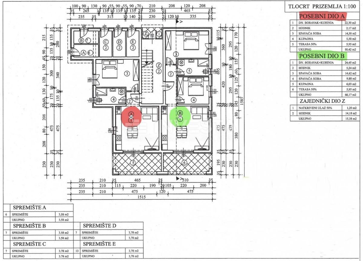 Dintorni di Parenzo - appartamento B 66 m2 al piano terra, nuova costruzione