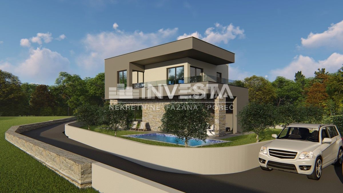 Istria, Marčana, villa con piscina, 2 km dal mare, 141 m2, DI NUOVA COSTRUZIONE