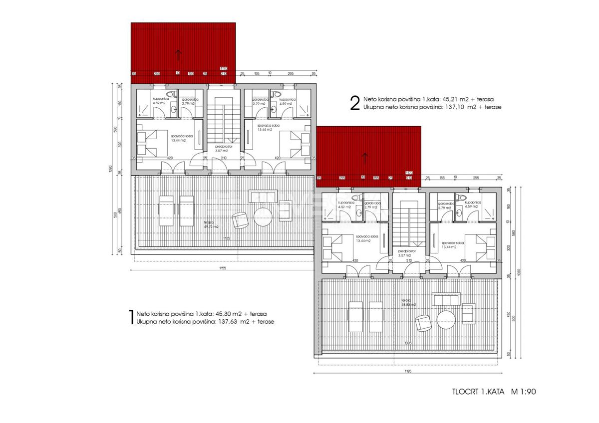 Zona di Vodnjan, villa bifamiliare con piscina
